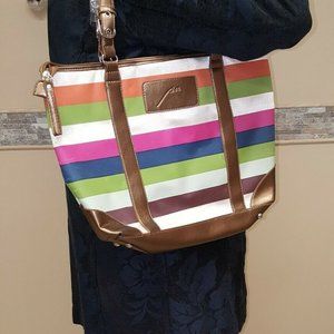 NOW Chic Tote Purse Personal Accent Multi Stripe C